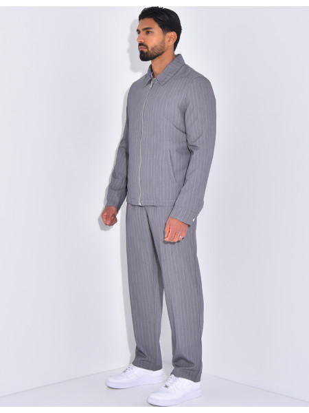 Ensemble pantalon et veste à rayures