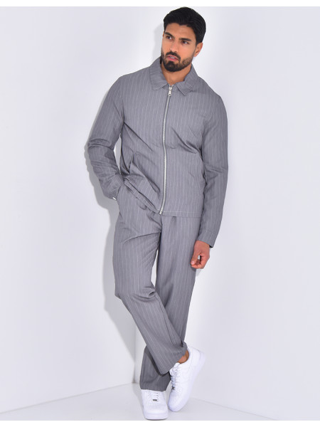 Ensemble pantalon et veste à rayures