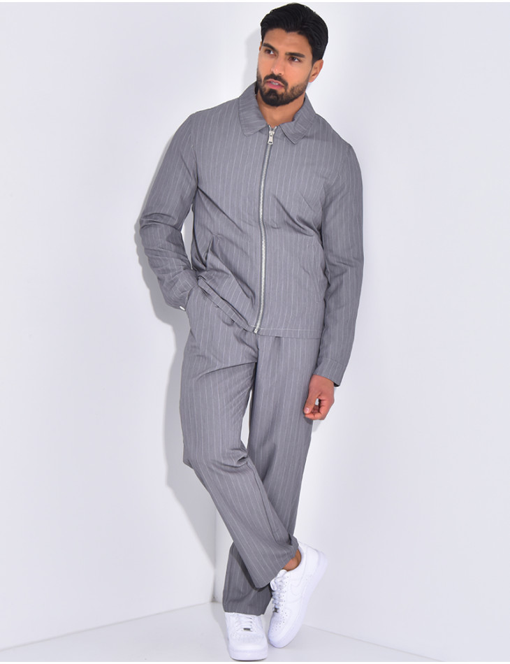 Ensemble pantalon et veste à rayures