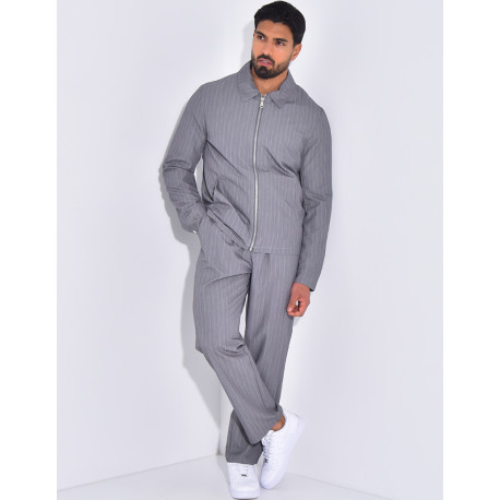 Ensemble pantalon et veste à rayures