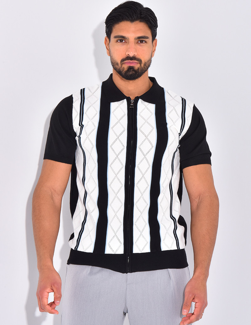 Gilet sans manches à rayures