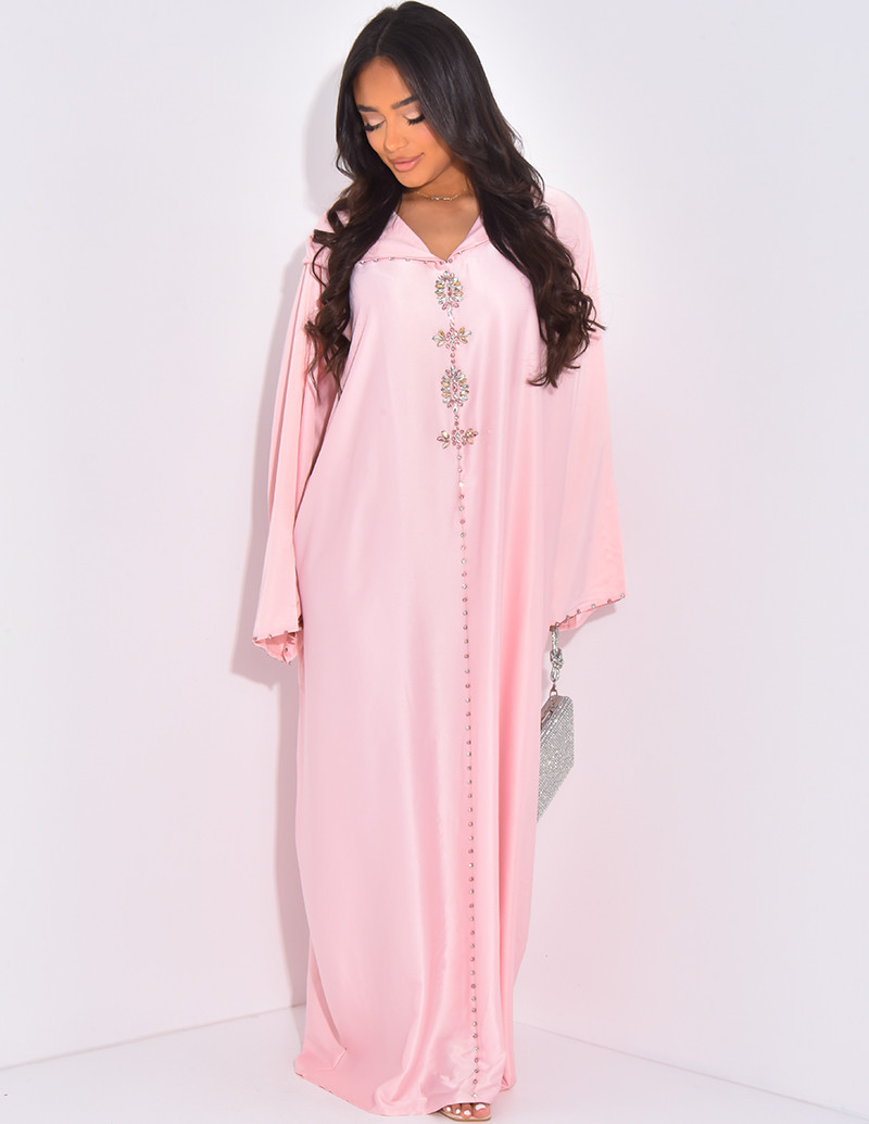 Abaya premium en satin à...