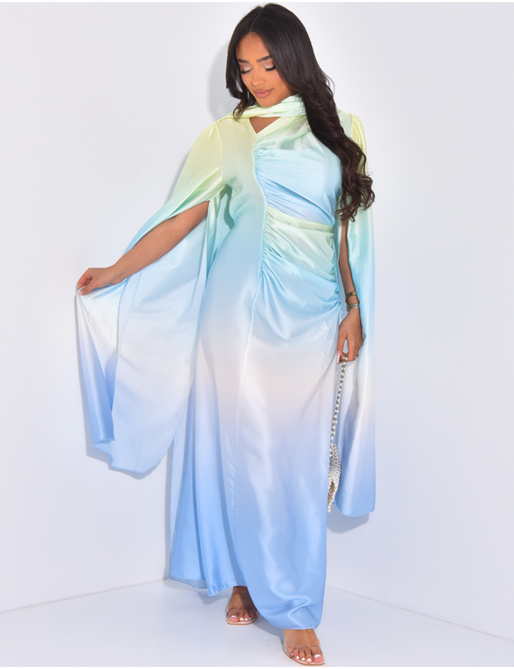 Set aus gerafftem Kleid zum Binden und Färben und passendem Schal