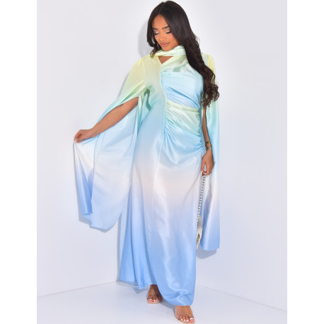 Set aus gerafftem Kleid zum Binden und Färben und passendem Schal