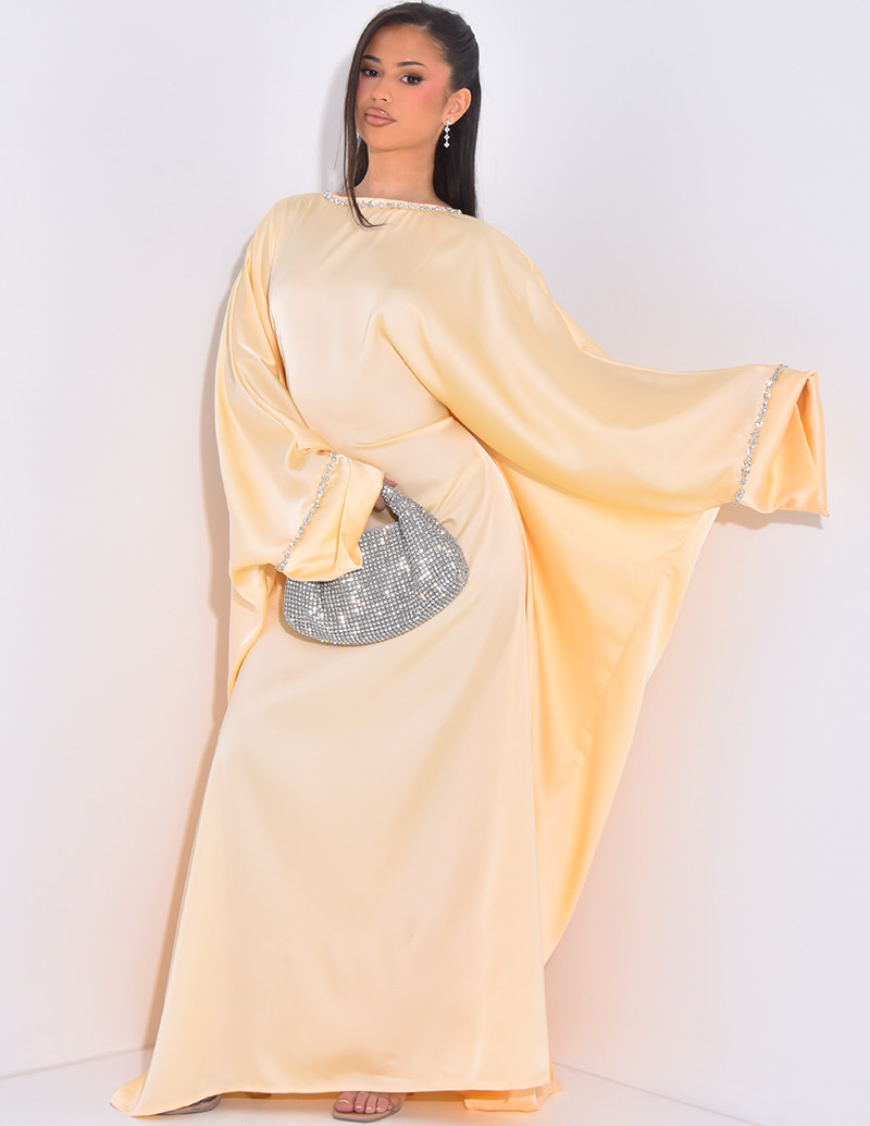 Abaya papillon à strass à...