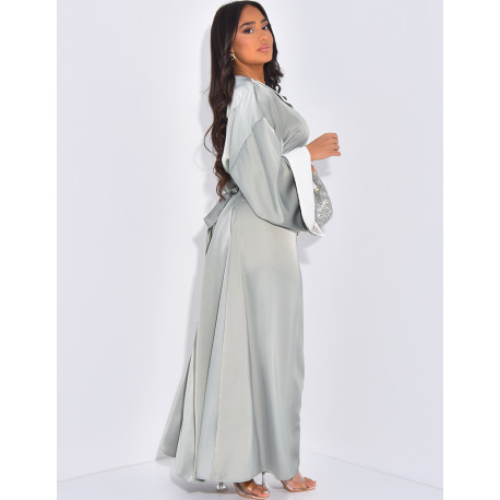 Abaya à bijoux et ceinture