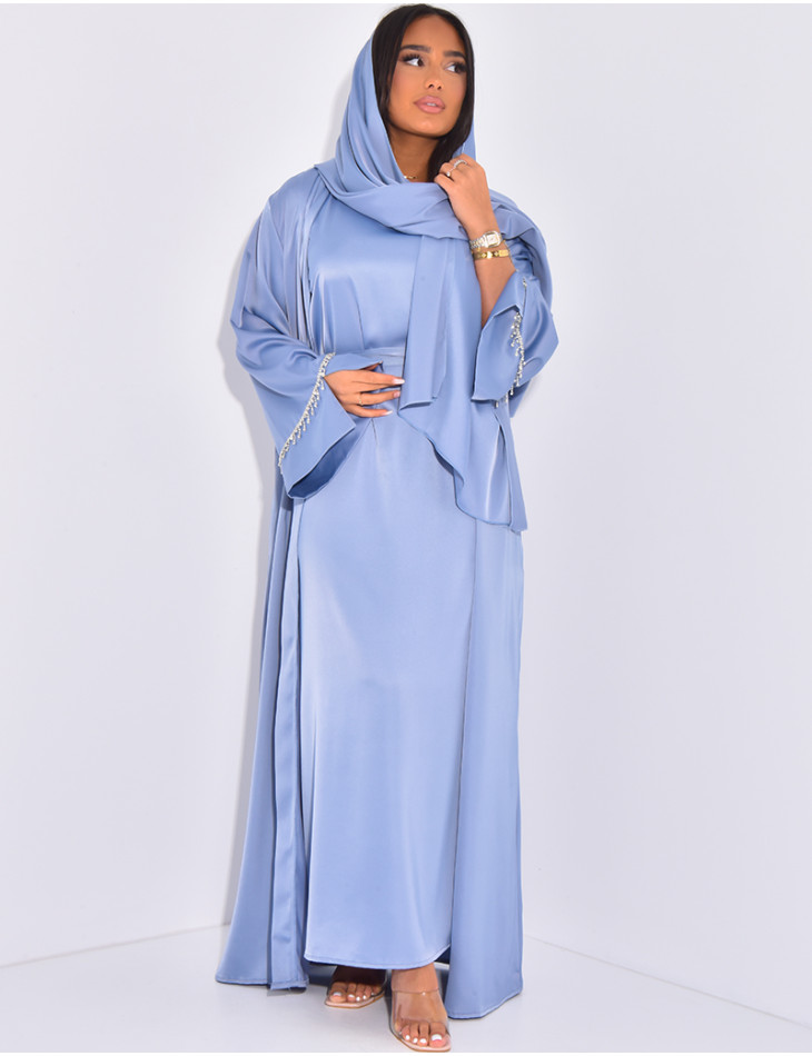 Sleeveless dress, kimono & matching scarf set