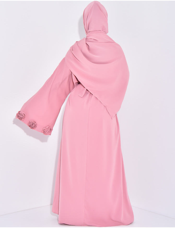 Kimono-Set mit Blumenmuster, ärmelloses Kleid und passender Schleier