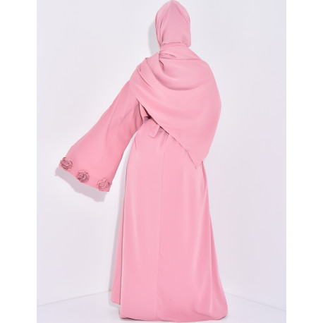 Kimono-Set mit Blumenmuster, ärmelloses Kleid und passender Schleier