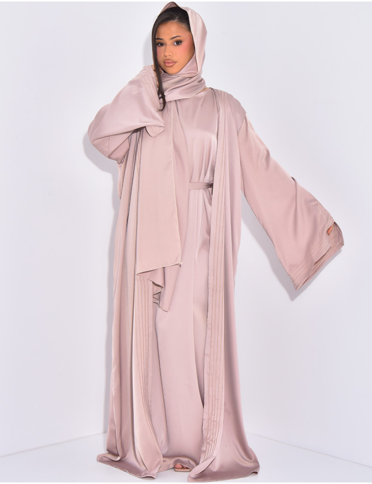 Sleeveless dress, kimono & matching scarf set