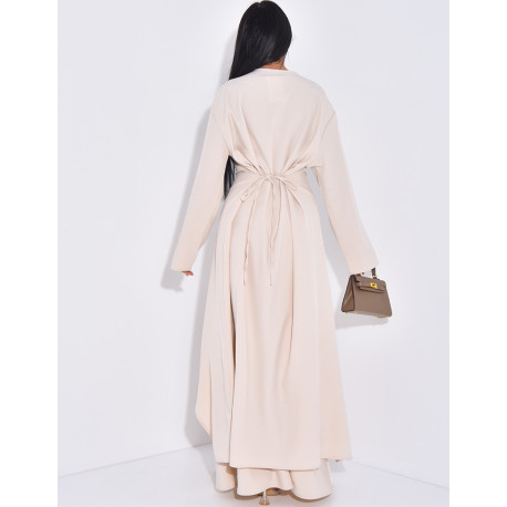 Long tunic with button fastening and long skirt set