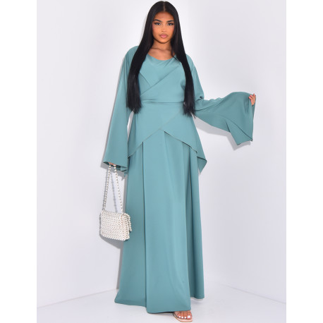 Long dress with criss-cross effect at waist