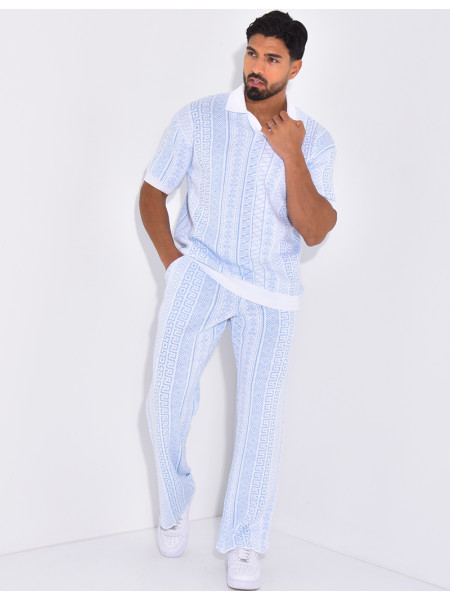 Ensemble pantalon et polo à motifs