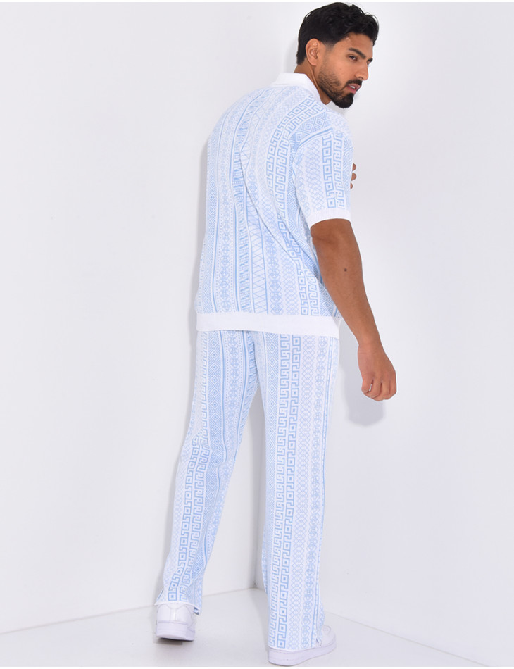 Ensemble pantalon et polo à motifs