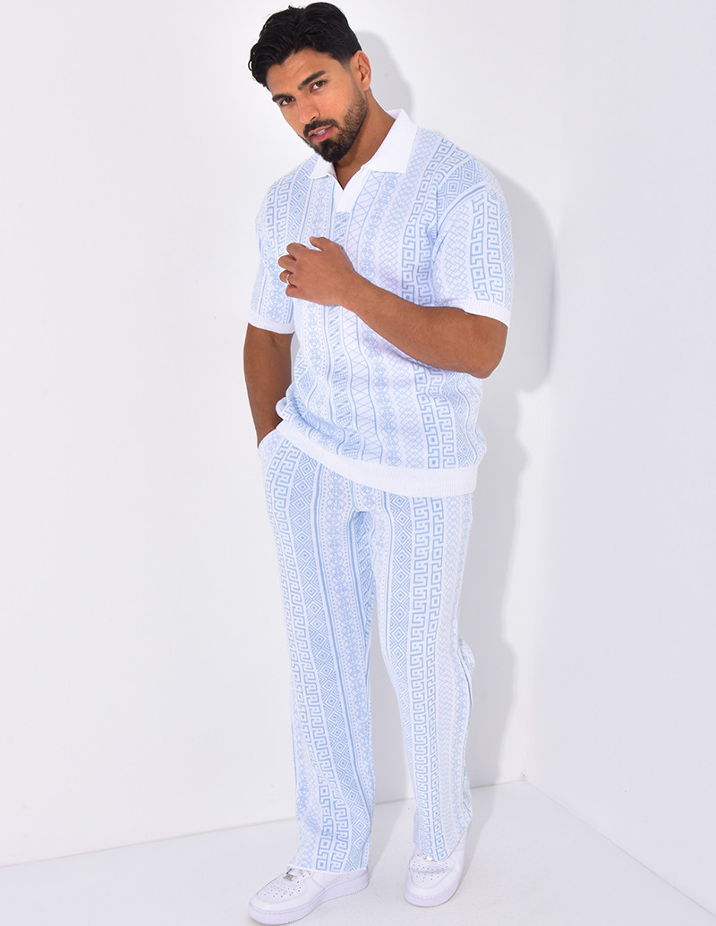 Ensemble pantalon et polo à...