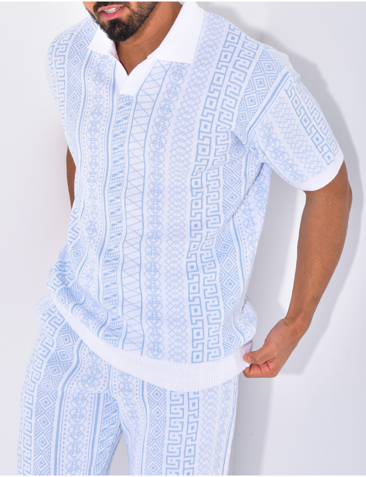 Ensemble pantalon et polo à motifs