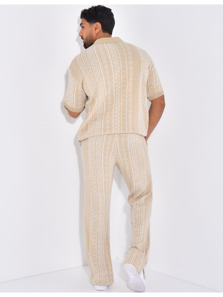 Ensemble pantalon et polo à motifs