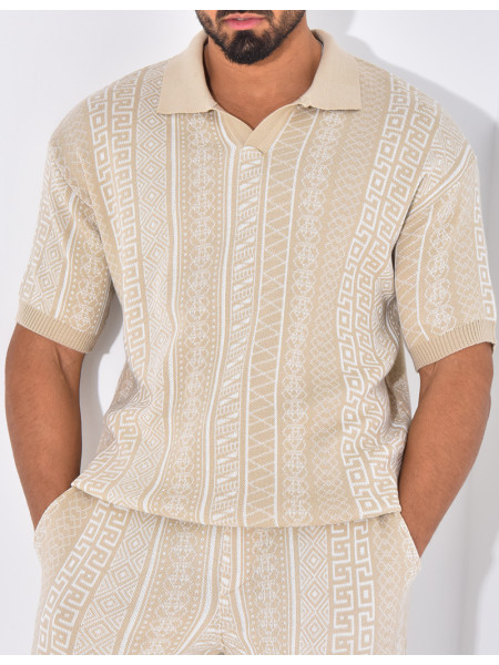 Ensemble pantalon et polo à motifs