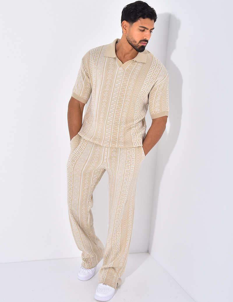 Ensemble pantalon et polo à...