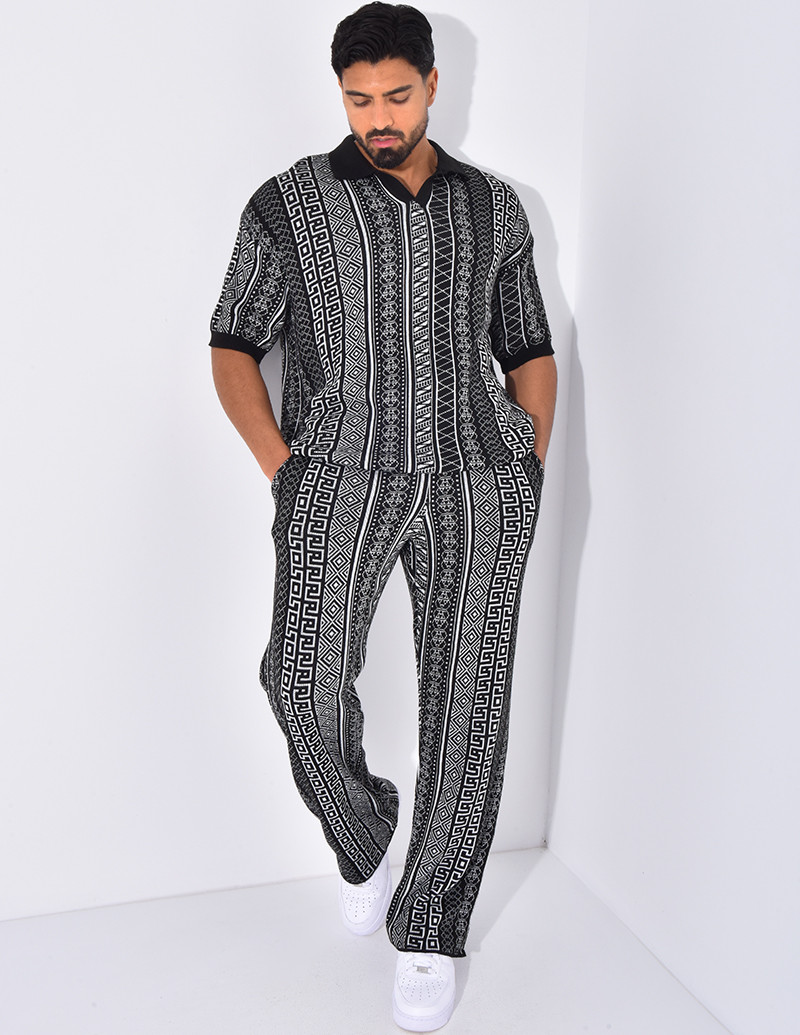 Ensemble pantalon et polo à...