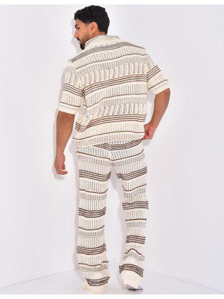 Ensemble pantalon et polo ajouré