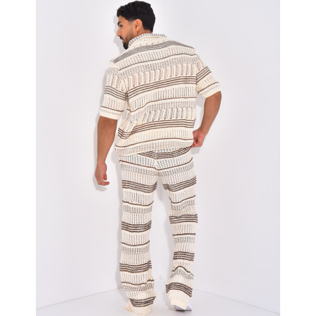 Ensemble pantalon et polo ajouré