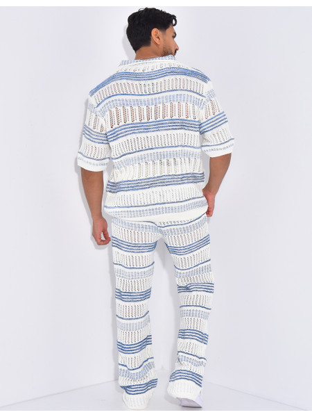 Ensemble pantalon et polo ajouré