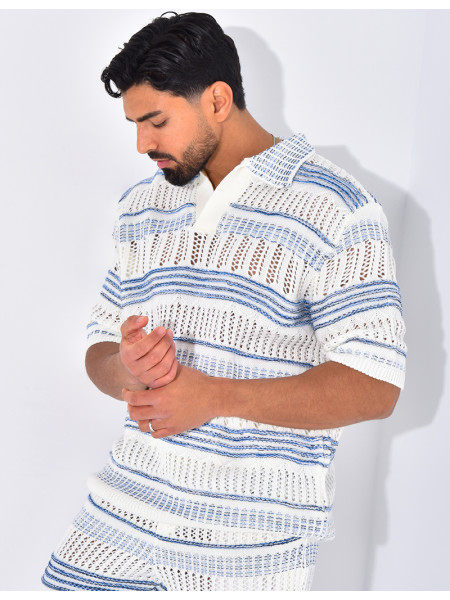 Ensemble pantalon et polo ajouré