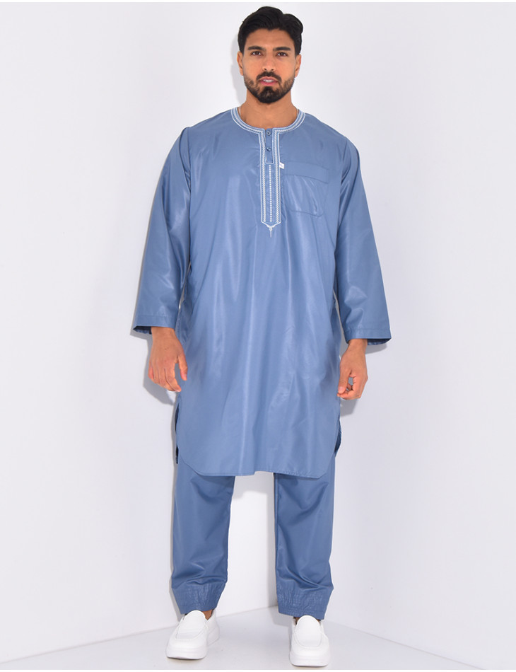 Qamis Pakistanais long satiné