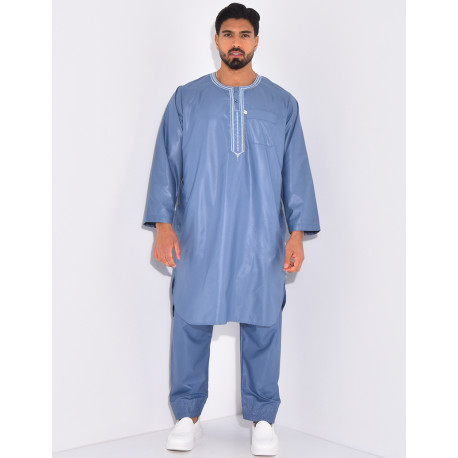 Qamis Pakistanais long satiné