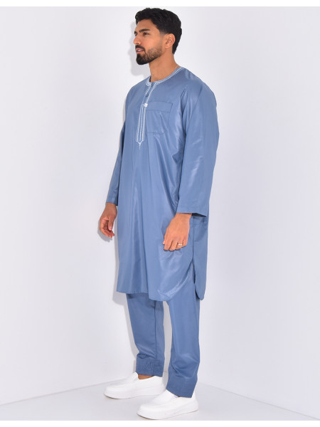 Qamis Pakistanais long satiné