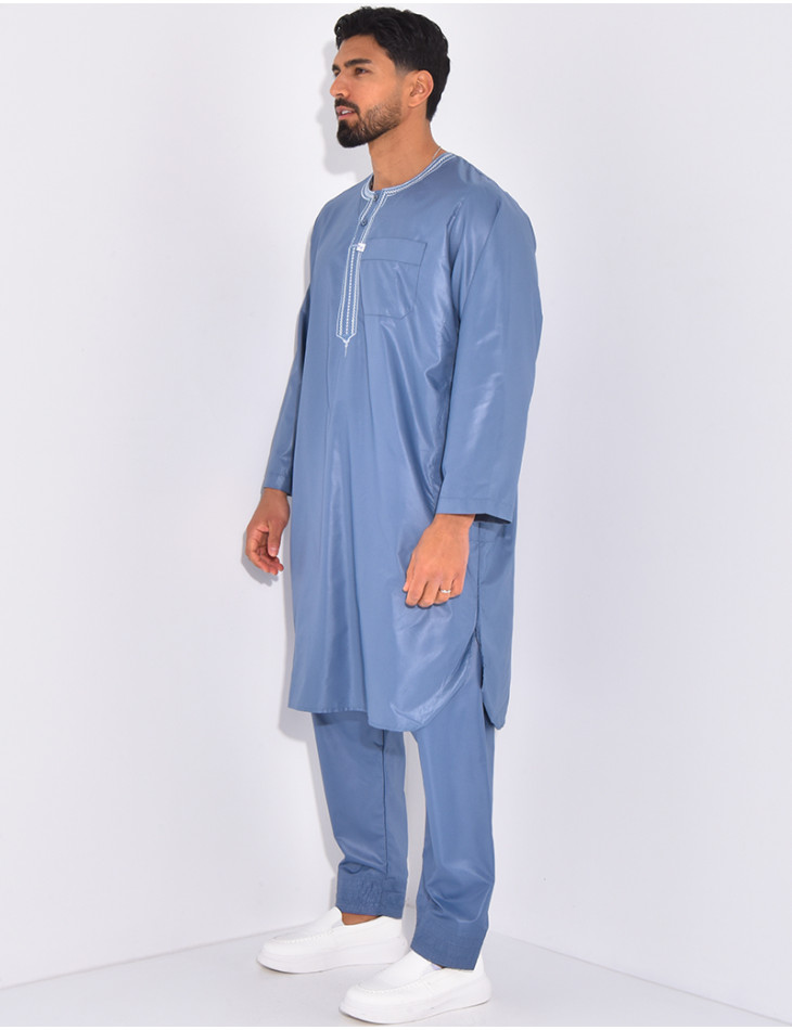 Qamis Pakistanais long satiné