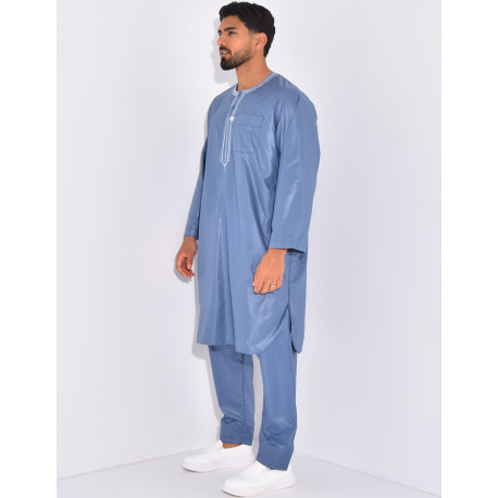 Qamis Pakistanais long satiné