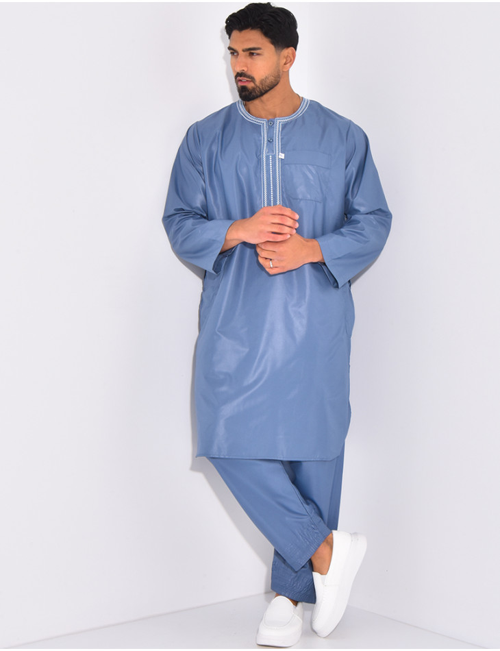 Qamis Pakistanais long satiné