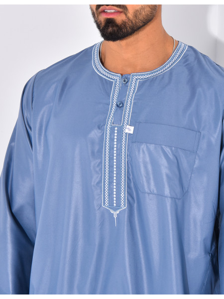 Qamis Pakistanais long satiné