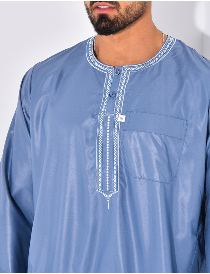 Qamis Pakistanais long satiné