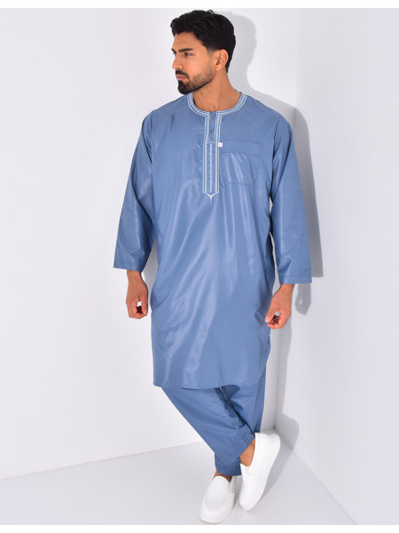 Qamis Pakistanais long satiné