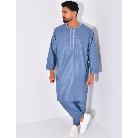 Qamis Pakistanais long satiné