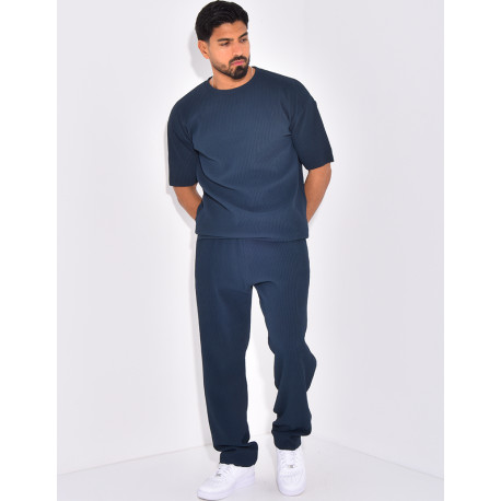 Trousers and ribbed t-shirt set