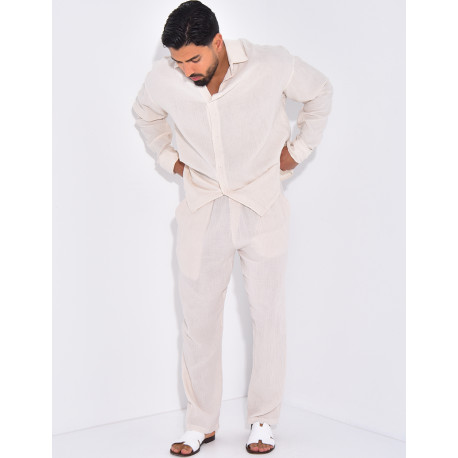 Ensemble pantalon et chemise gaz de coton
