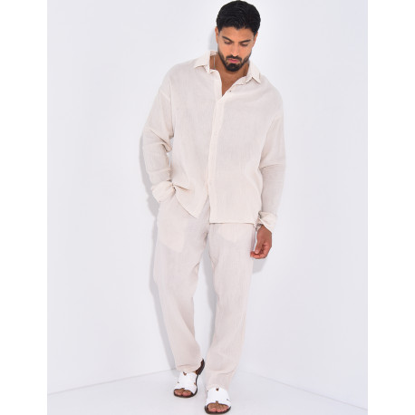 Ensemble pantalon et chemise gaz de coton
