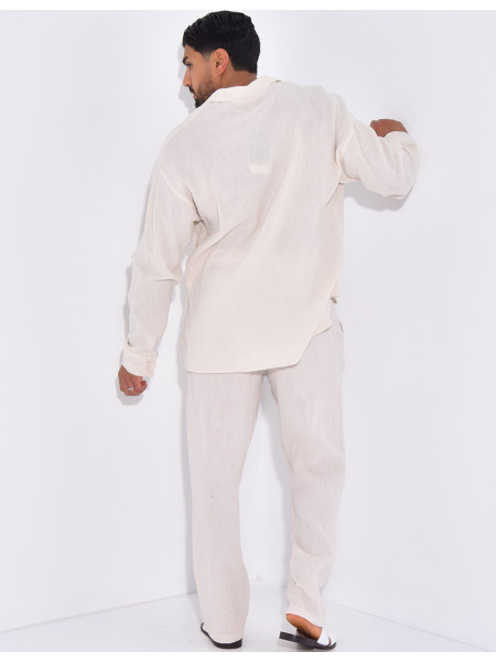 Ensemble pantalon et chemise gaz de coton