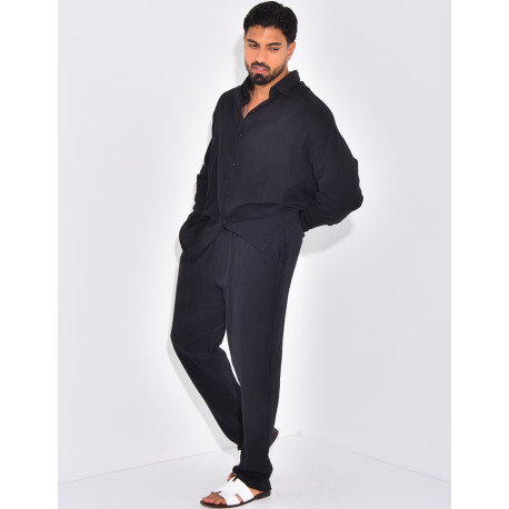 Ensemble pantalon et chemise gaz de coton