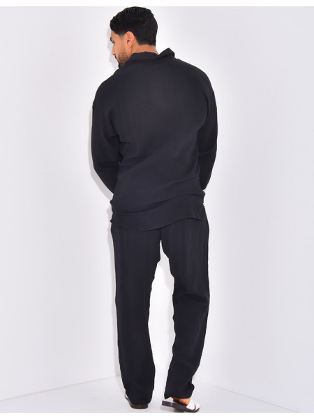 Ensemble pantalon et chemise gaz de coton