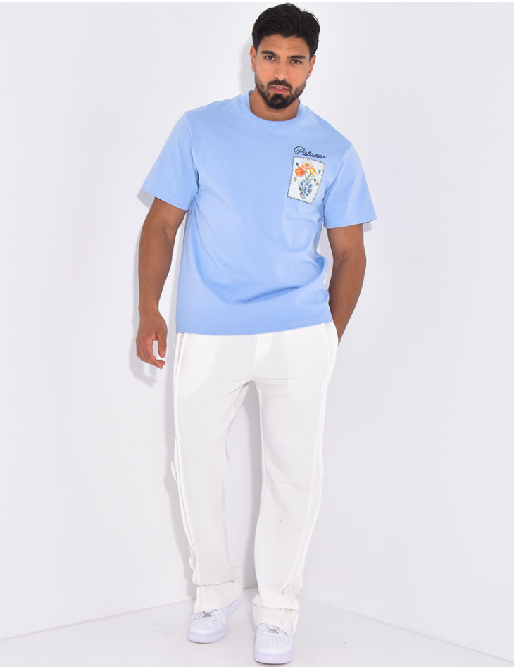 Pantalon homme à coutures apparentes