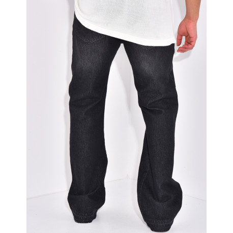 Jeans destroy à fermeture éclaire aux chevilles