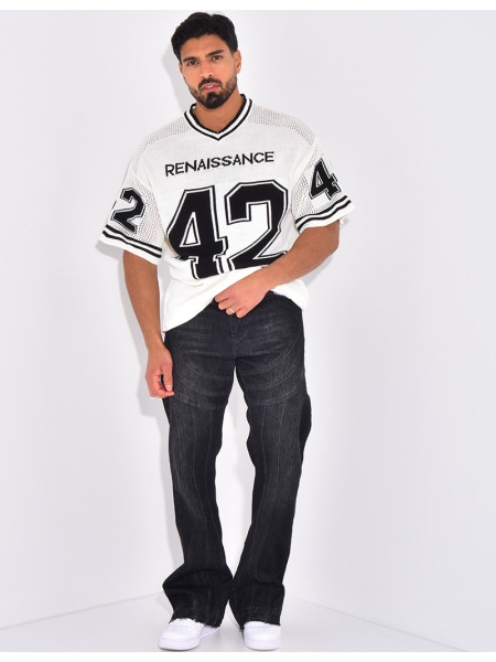 Jeans destroy à fermeture éclaire aux chevilles