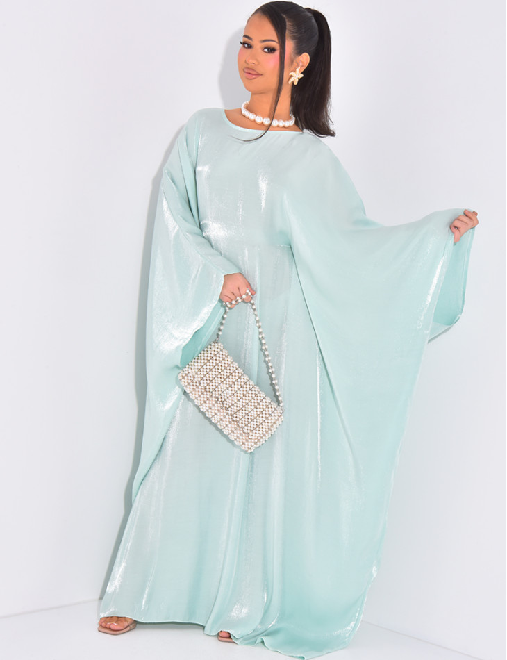 Locker sitzende Abaya aus irisierendem Stoff