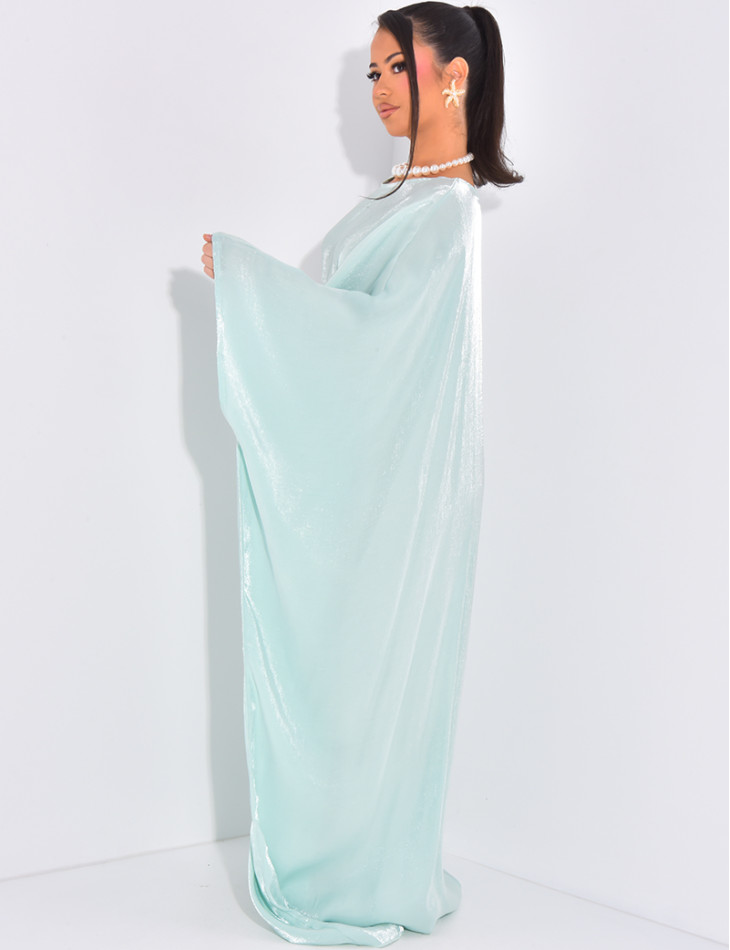 Locker sitzende Abaya aus irisierendem Stoff