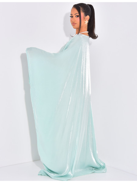 Locker sitzende Abaya aus irisierendem Stoff